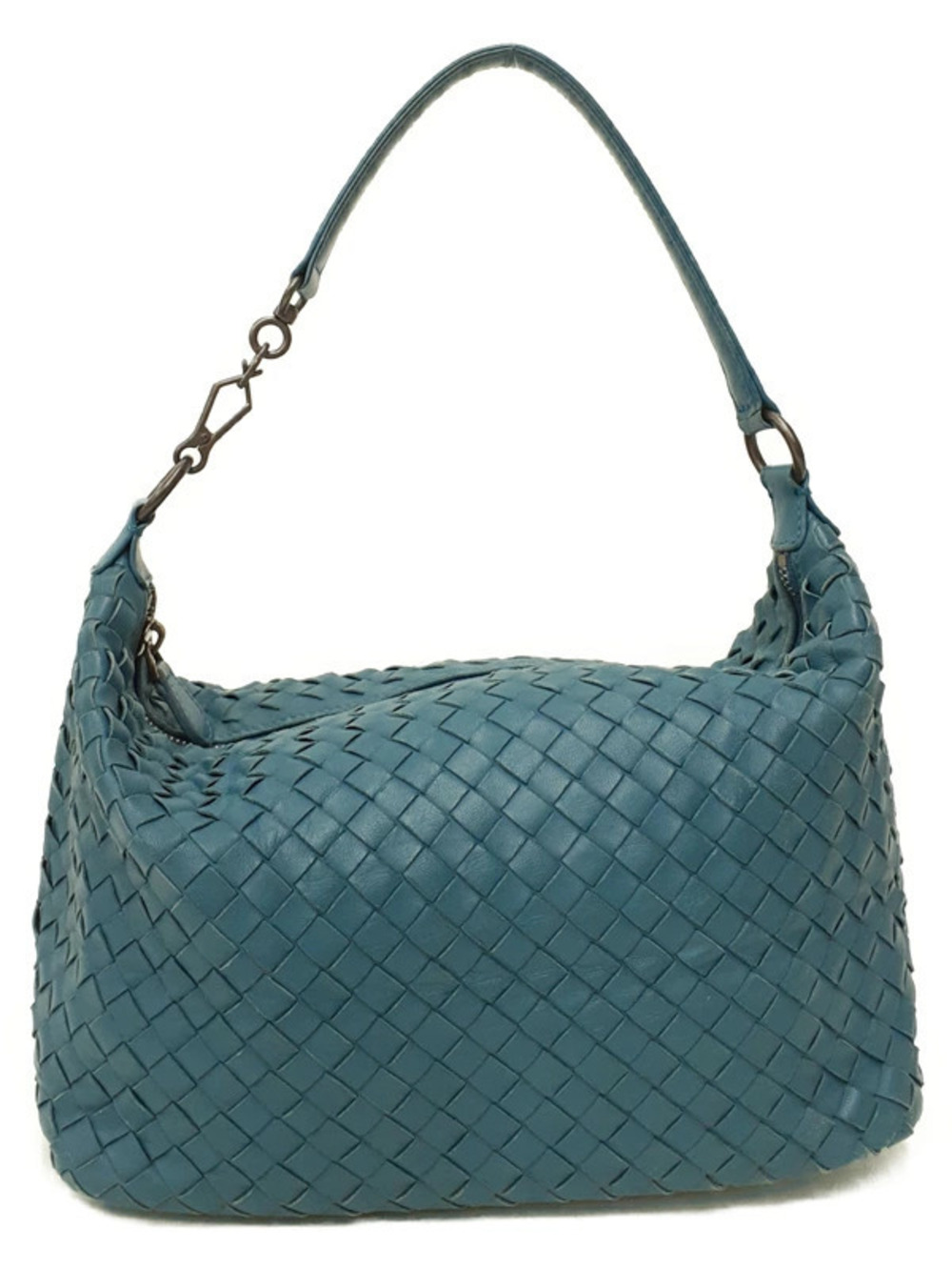 Bottega Veneta Intrecciato leather shoulder bag woven Blue